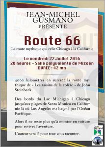 Conférence Gusmano Mizoen Route 66