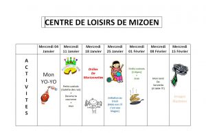 Planning Centre Loisirs Mizoen 2017