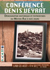 Conférence démographie historique du Moyen -âge à aujourd'hui, Mizoën , Les 2 Alpes, culture