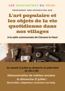 Exposition Les Outils d'Autrefois Les rencontres du jeudi